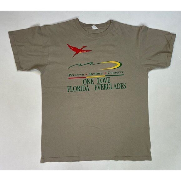 Florida Everglades Preserve Restore Conserve Graphic T-shirt Men Medium - Picture 1 of 6